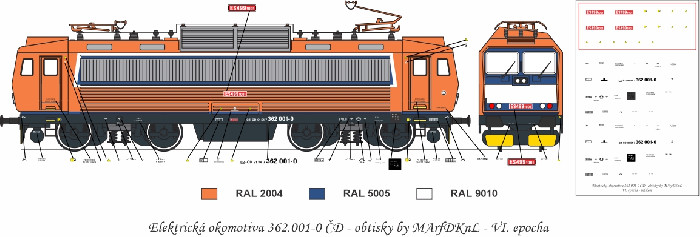 Elektrická lokomotiva 362.001-0 ČD VI. epocha :: Obtisky-marfdknl